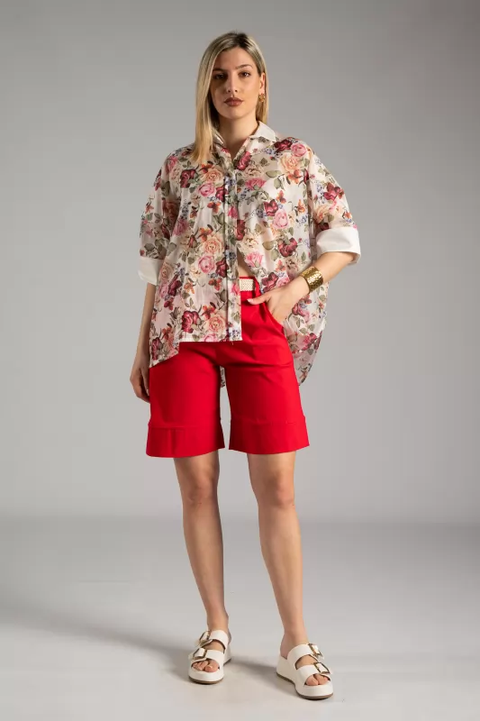 Shirt Floral Lapel