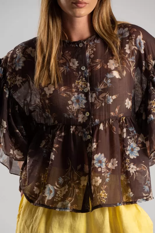 Πουκάμισο Floral Βολάν