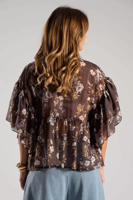 Shirt Floral Ruffle