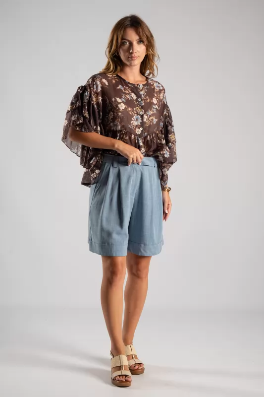 Shirt Floral Ruffle