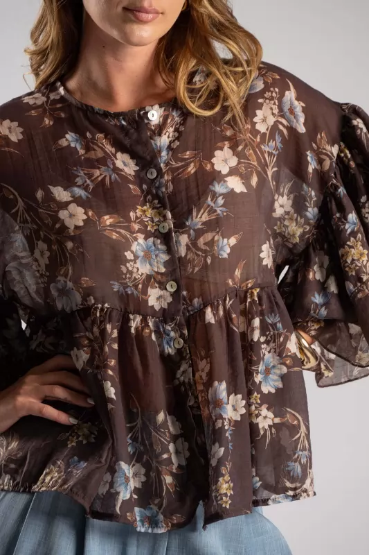 Shirt Floral Ruffle