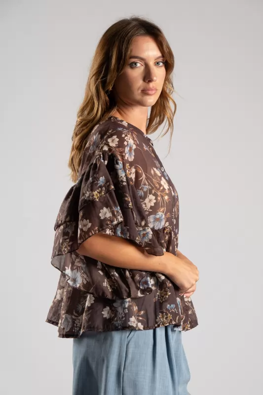 Shirt Floral Ruffle