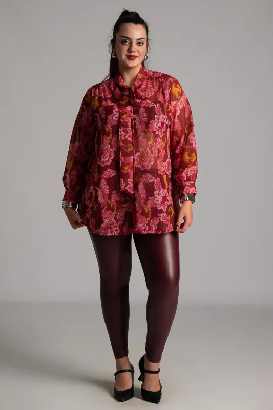 Πουκάμισο Floral Χρυσοκλωστή