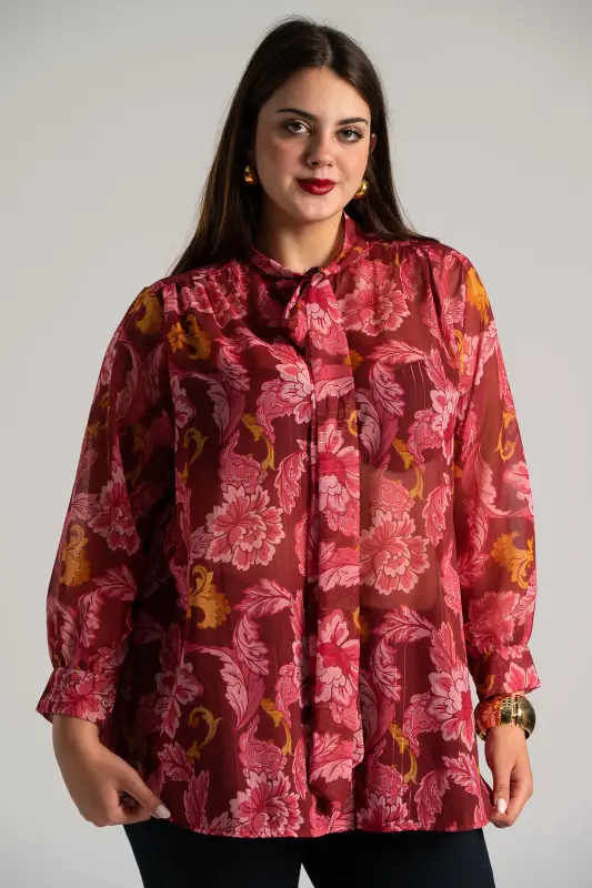 Πουκάμισο Floral Χρυσοκλωστή
