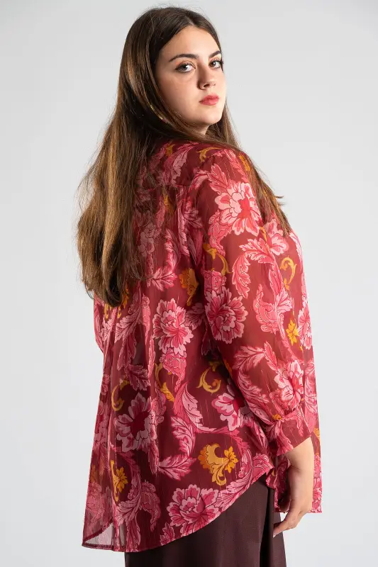 Floral Shirt Gold Thread
