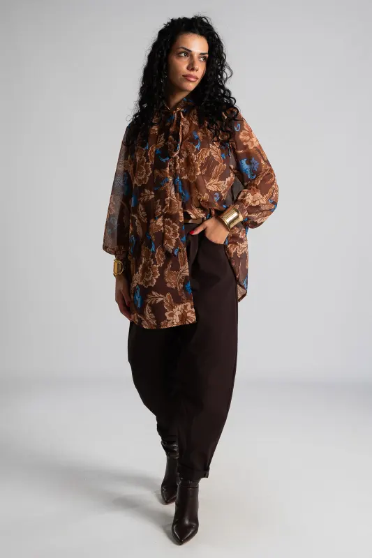 Floral Shirt Gold Thread