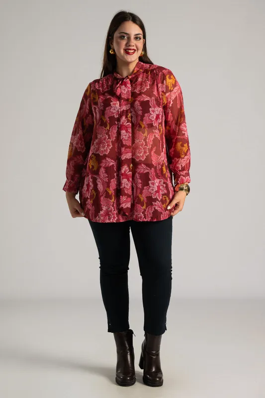Floral Shirt Gold Thread