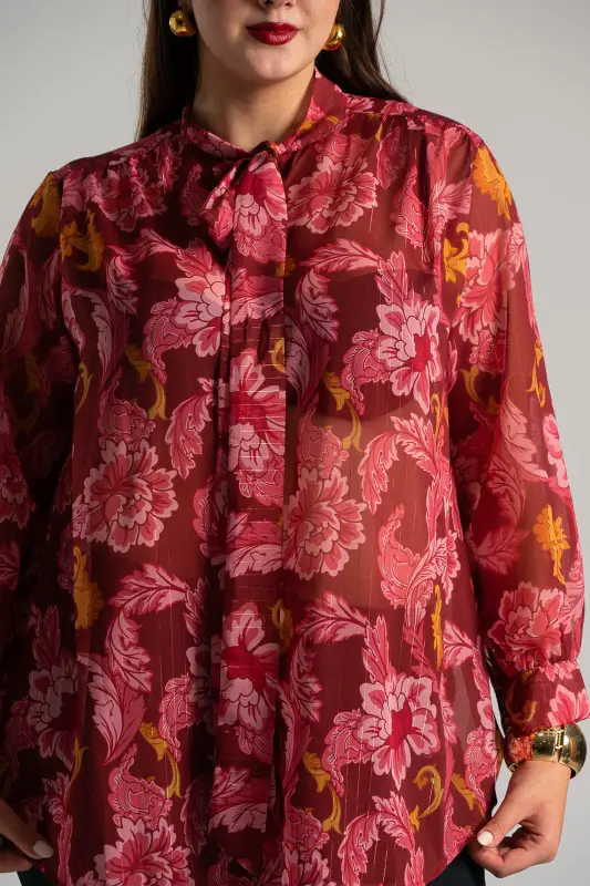 Πουκάμισο Floral Χρυσοκλωστή