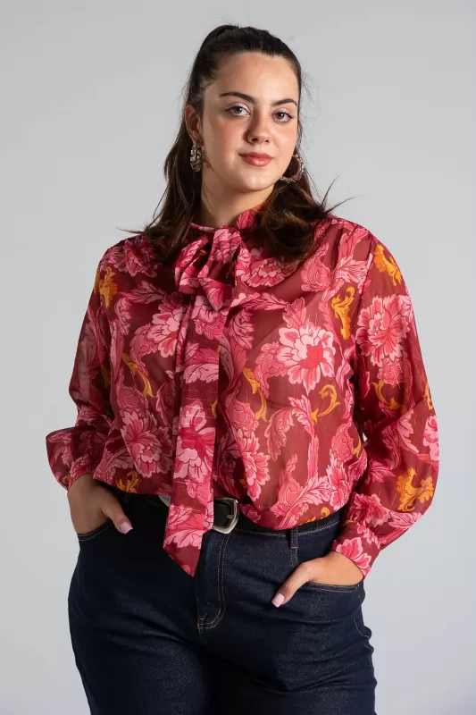 Floral Shirt Gold Thread