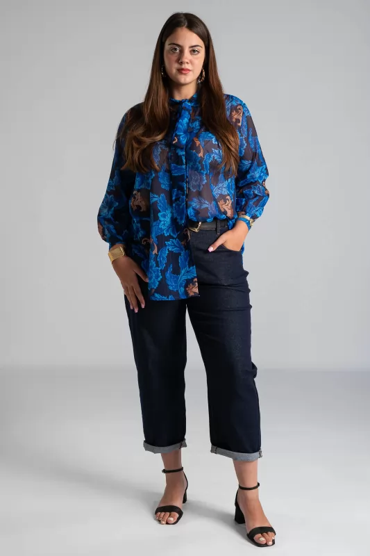 Floral Shirt Gold Thread
