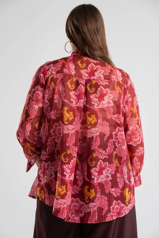 Floral Shirt Gold Thread