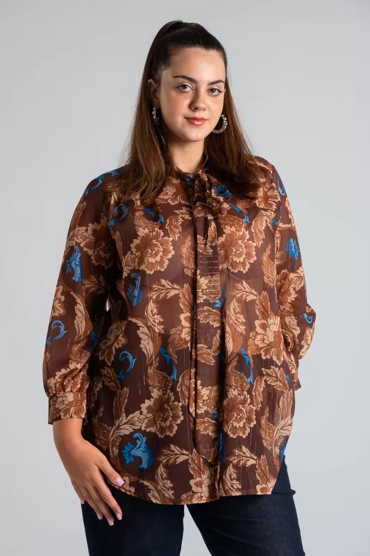 Floral Shirt Gold Thread