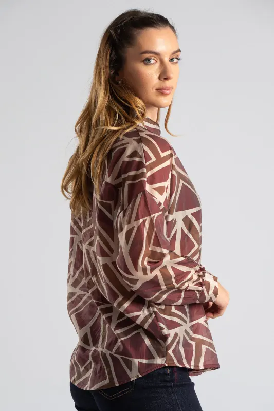 Πουκάμισο Γεωμετρικά Σχέδια Mao