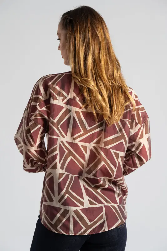 Πουκάμισο Γεωμετρικά Σχέδια Mao