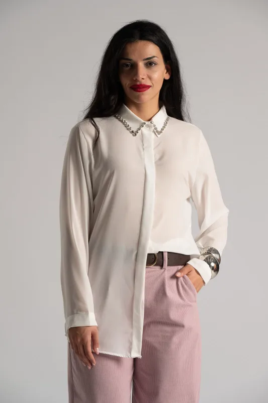 Πουκάμισο Γιακά Με Στρας