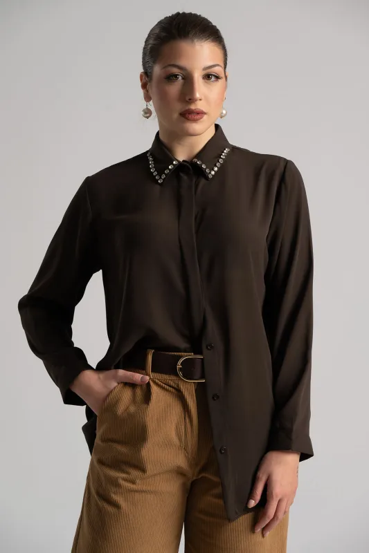 Πουκάμισο Γιακά Με Στρας