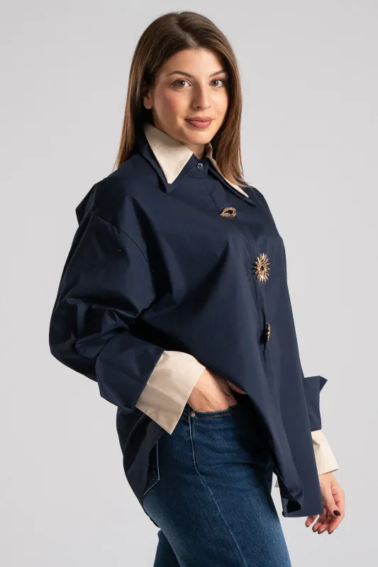 Πουκάμισο Καρφίτσες Χρωματικές Λεπτομέρειες