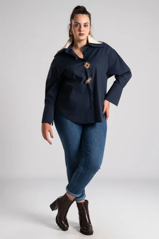 Πουκάμισο Καρφίτσες Χρωματικές Λεπτομέρειες