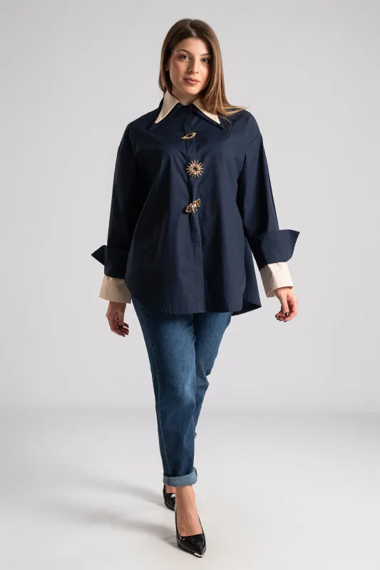 Πουκάμισο Καρφίτσες Χρωματικές Λεπτομέρειες