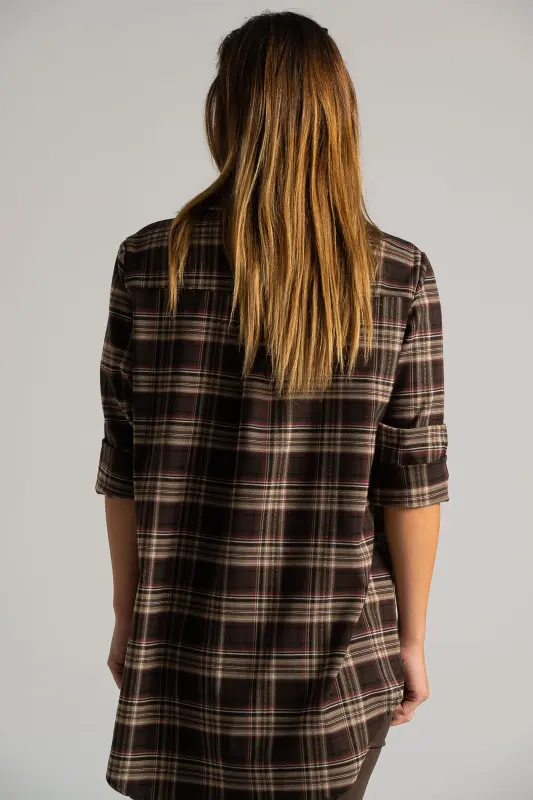 Shirt Checkered Pattern Pleat