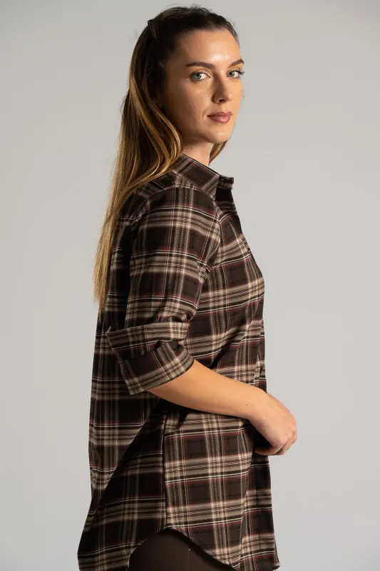 Shirt Checkered Pattern Pleat