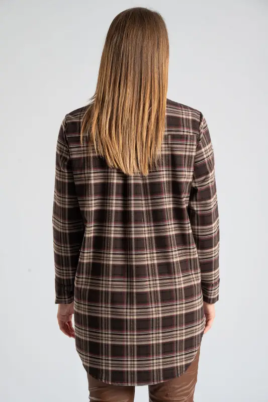 Shirt Checkered Pattern Pleat