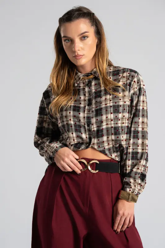 Πουκάμισο Καρώ Πουά Λεπτομέρειες