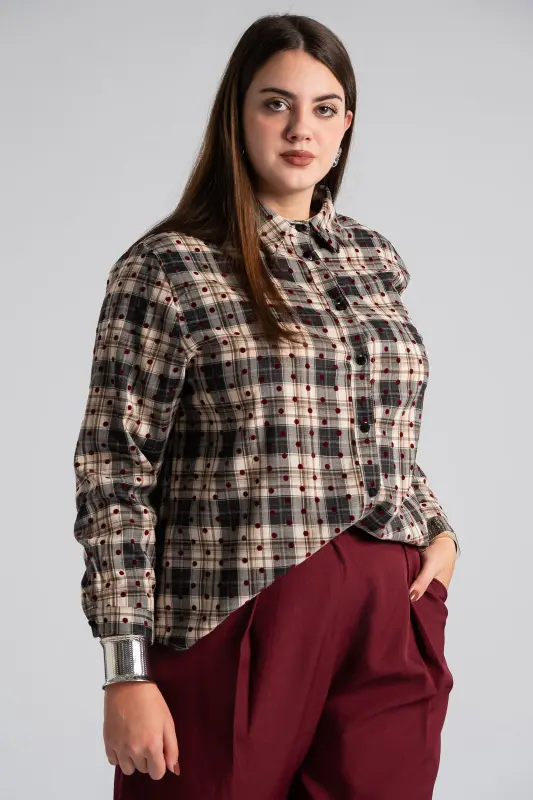 Πουκάμισο Καρώ Πουά Λεπτομέρειες