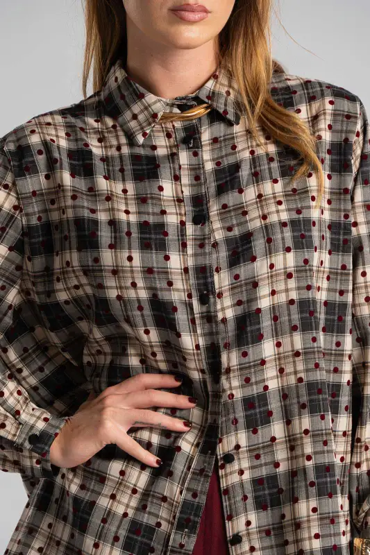 Πουκάμισο Καρώ Πουά Λεπτομέρειες