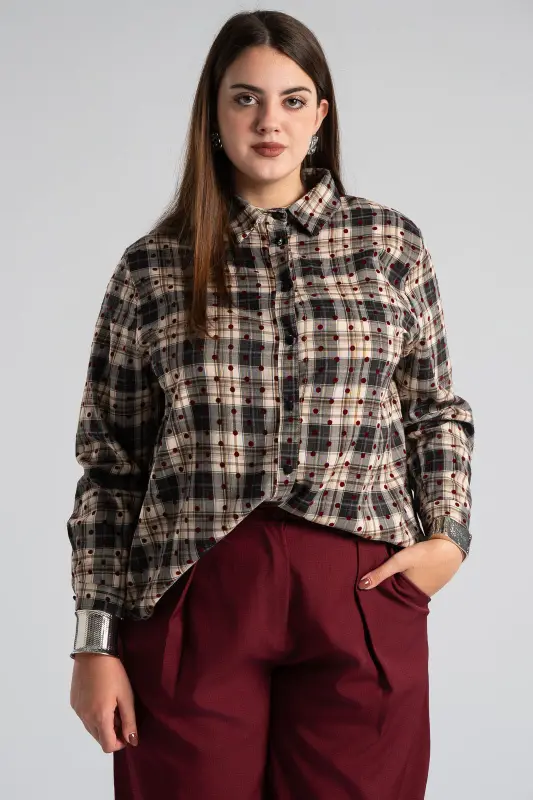 Πουκάμισο Καρώ Πουά Λεπτομέρειες