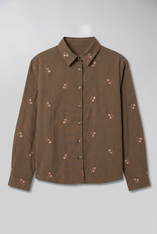 Shirt Checkered Tattersall Cherries