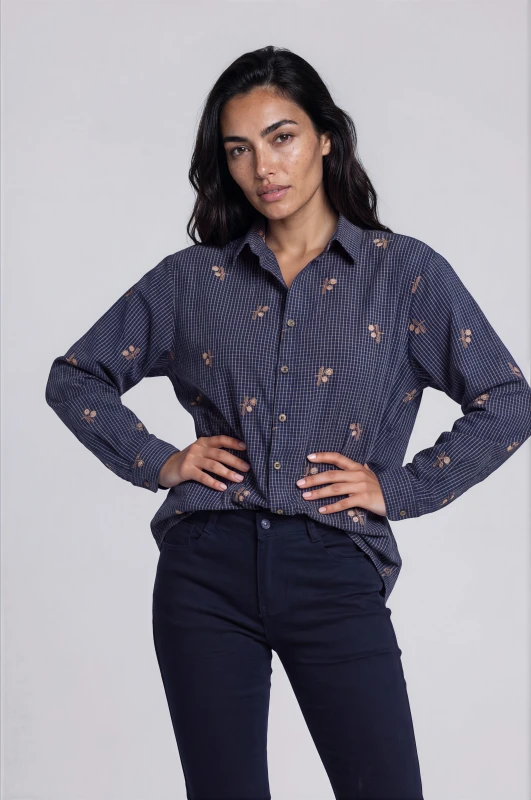 Shirt Checkered Tattersall Cherries
