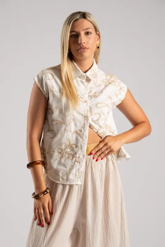 Shirt Embroidery Sleeveless