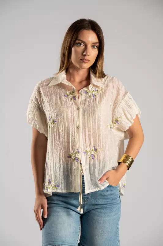 Πουκάμισο Κέντημα Floral