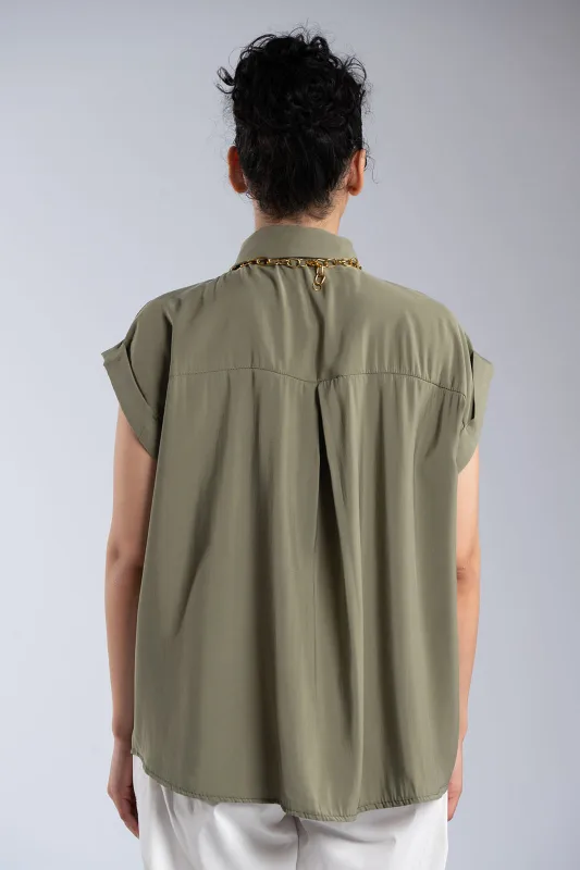 Πουκάμισο Κοντομάνικο Με Γιακά