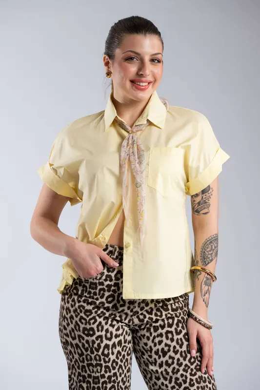 Πουκάμισο Κοντομάνικο  Βαμβακερό Μαντήλι