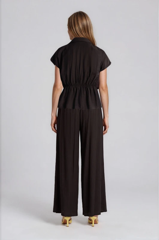 Wrap-around Shirt with Tie Scarf 