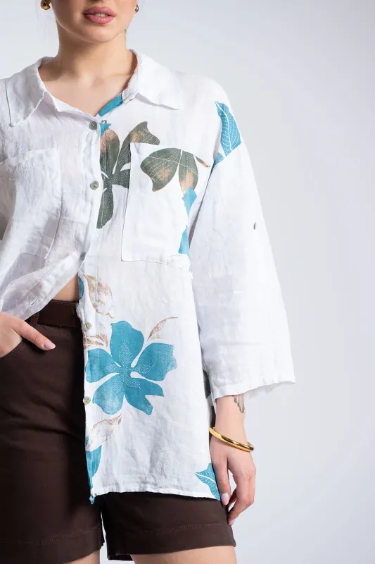 Πουκάμισο Λινό Floral
