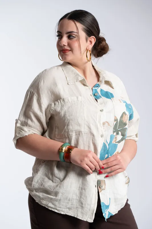 Πουκάμισο Λινό Floral