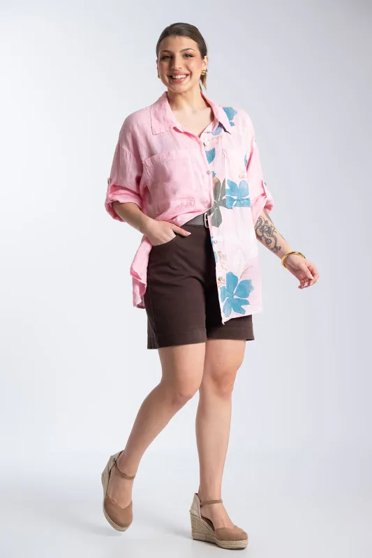 Πουκάμισο Λινό Floral