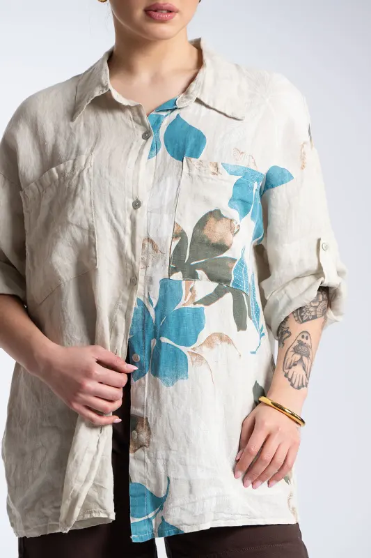 Πουκάμισο Λινό Floral