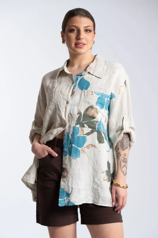 Πουκάμισο Λινό Floral