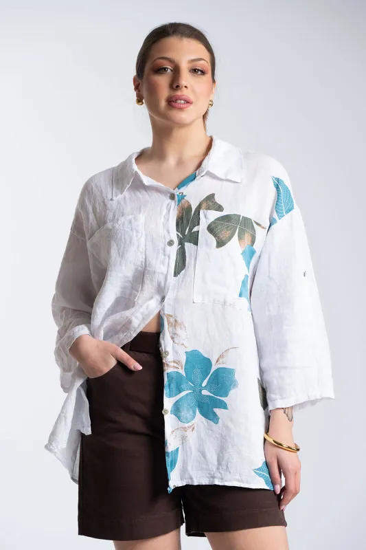 Πουκάμισο Λινό Floral