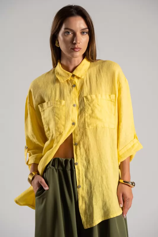 Shirt Linen Solid Color