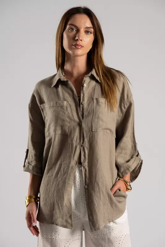 Shirt Linen Solid Color