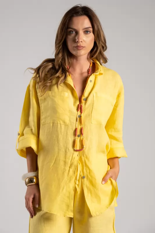 Shirt Linen Solid Color