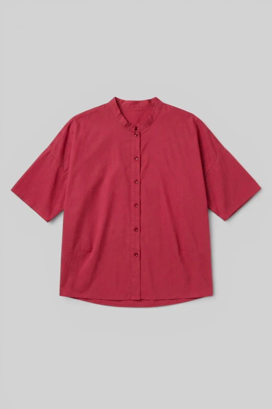 Shirt Mao Neck Short Sleeves 