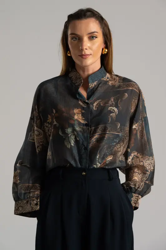 Πουκάμισο Mao Μπαρόκ Μακρύ Μανίκι