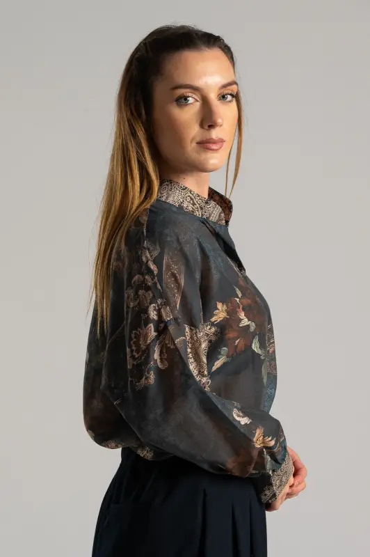 Πουκάμισο Mao Μπαρόκ Μακρύ Μανίκι