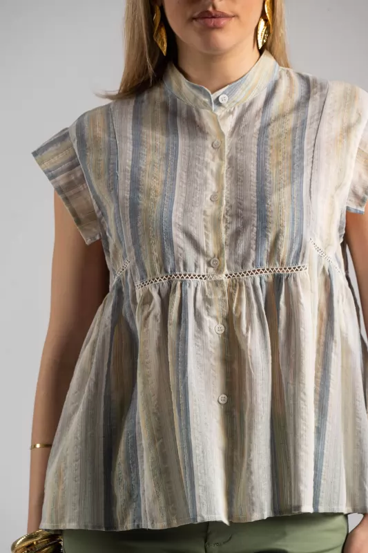 Shirt Mao Pleats